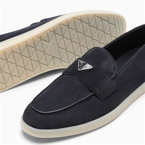 prada blue suede loafers